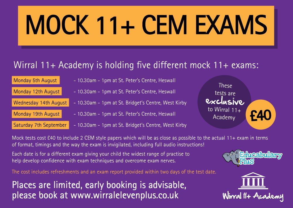 Mock 11+ CEM Exams - Wirral 11+ Academy